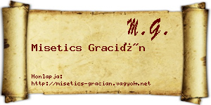 Misetics Gracián névjegykártya